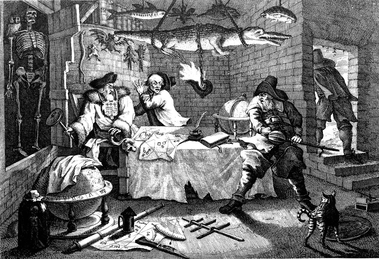 رسم توضيحي من قصيدة Hudibras ، بقلم صموئيل بتلر ، 1726. بواسطة وليام هوغارث