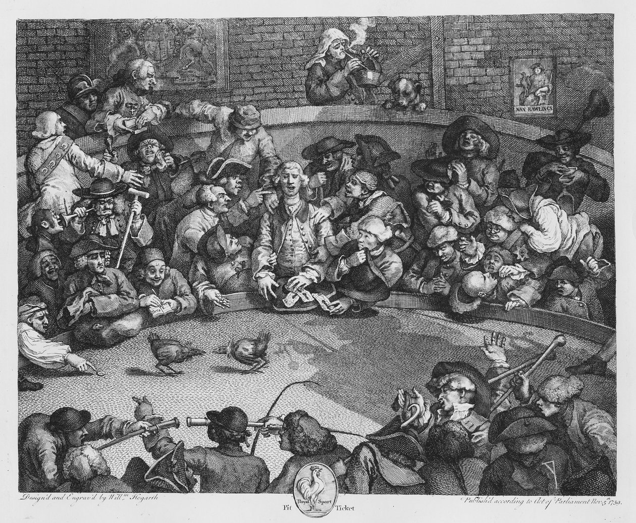 تذكرة الحفرة ، الخامس من نوفمبر 1759 (نقش) (صورة بالأبيض والأسود) بواسطة وليام هوغارث