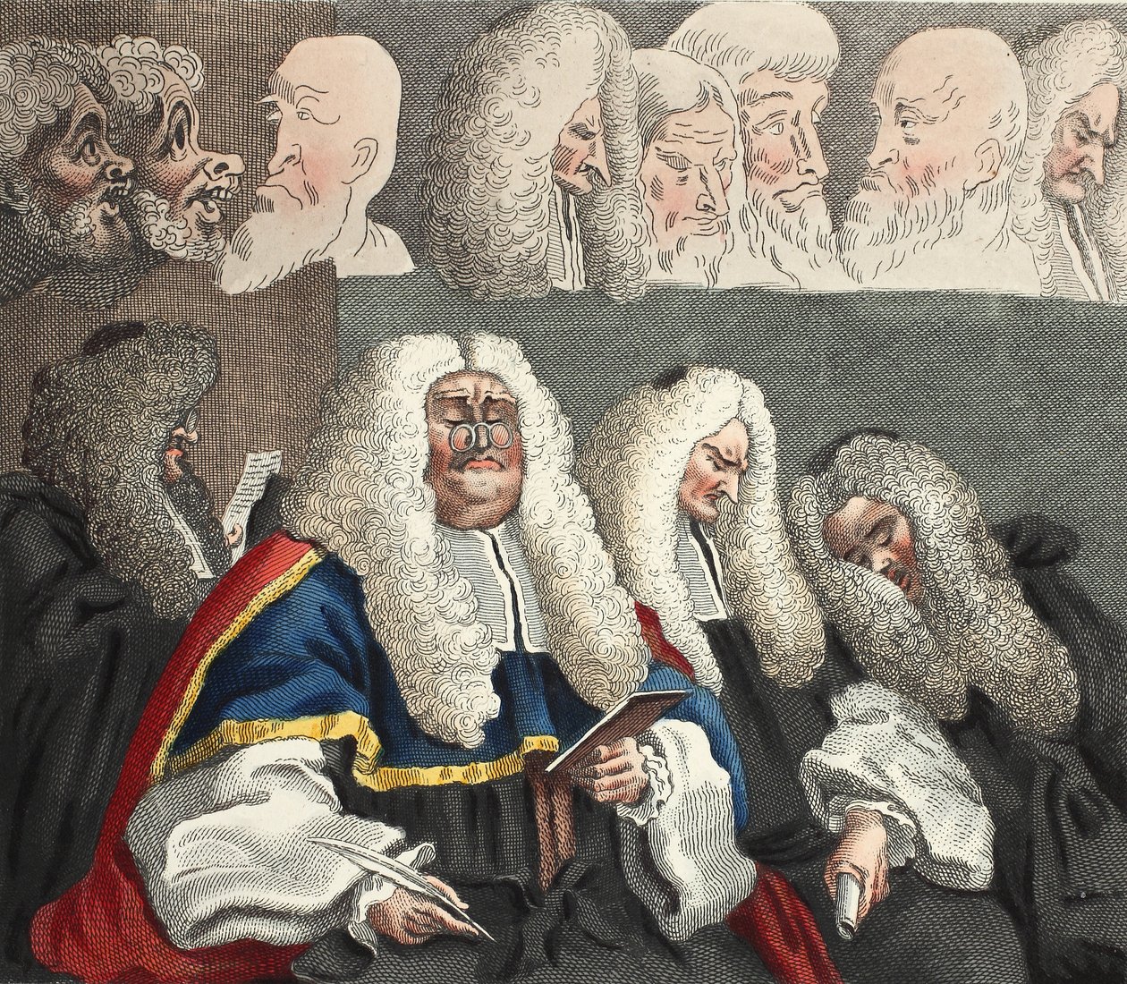 المقعد ، التوضيح من "Hogarth Restored: The Whole Works of the William William Hogarth الشهير ، الذي أعيد نقشه توماس كوك" ، الحانة. 1812 (نقش يدوي) بواسطة وليام هوغارث