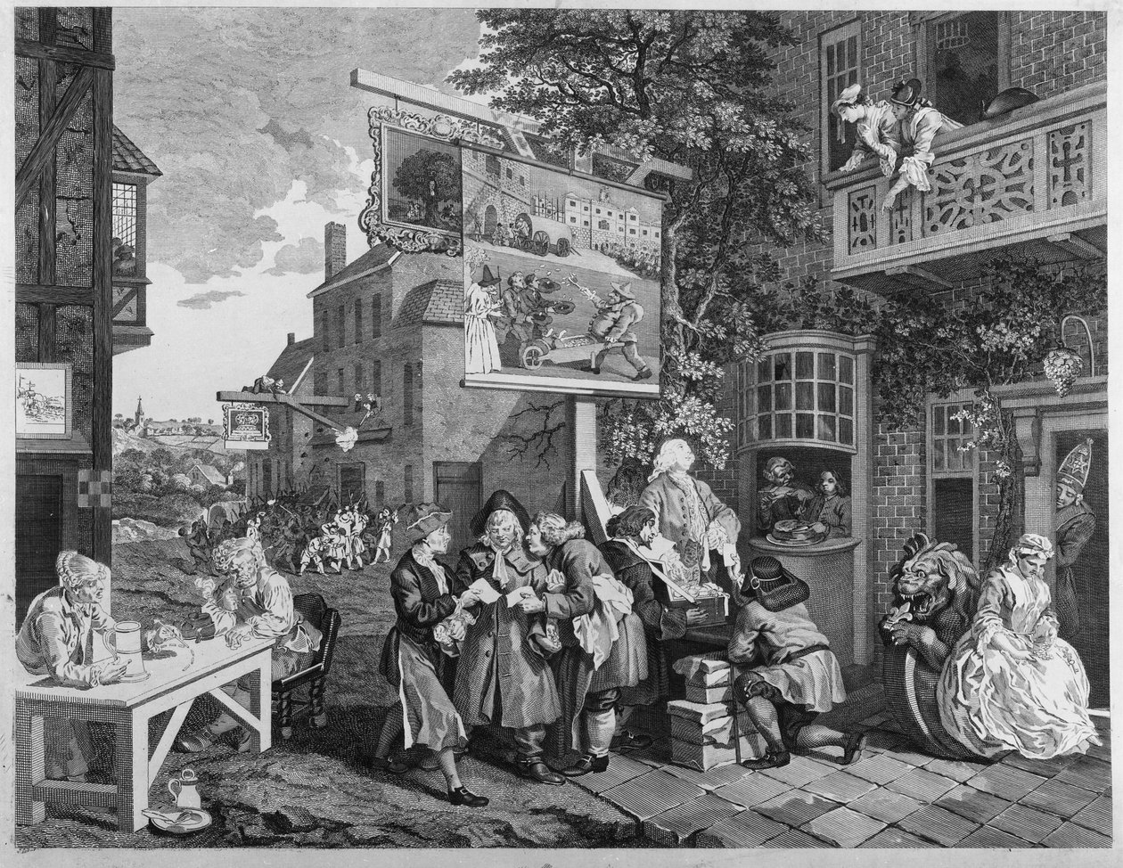 الانتخابات الثانية: استطلاع للأصوات ، نقشها تشارلز غرينيون (1717-1810) 1757 (انظر أيضًا 1997) بواسطة وليام هوغارث
