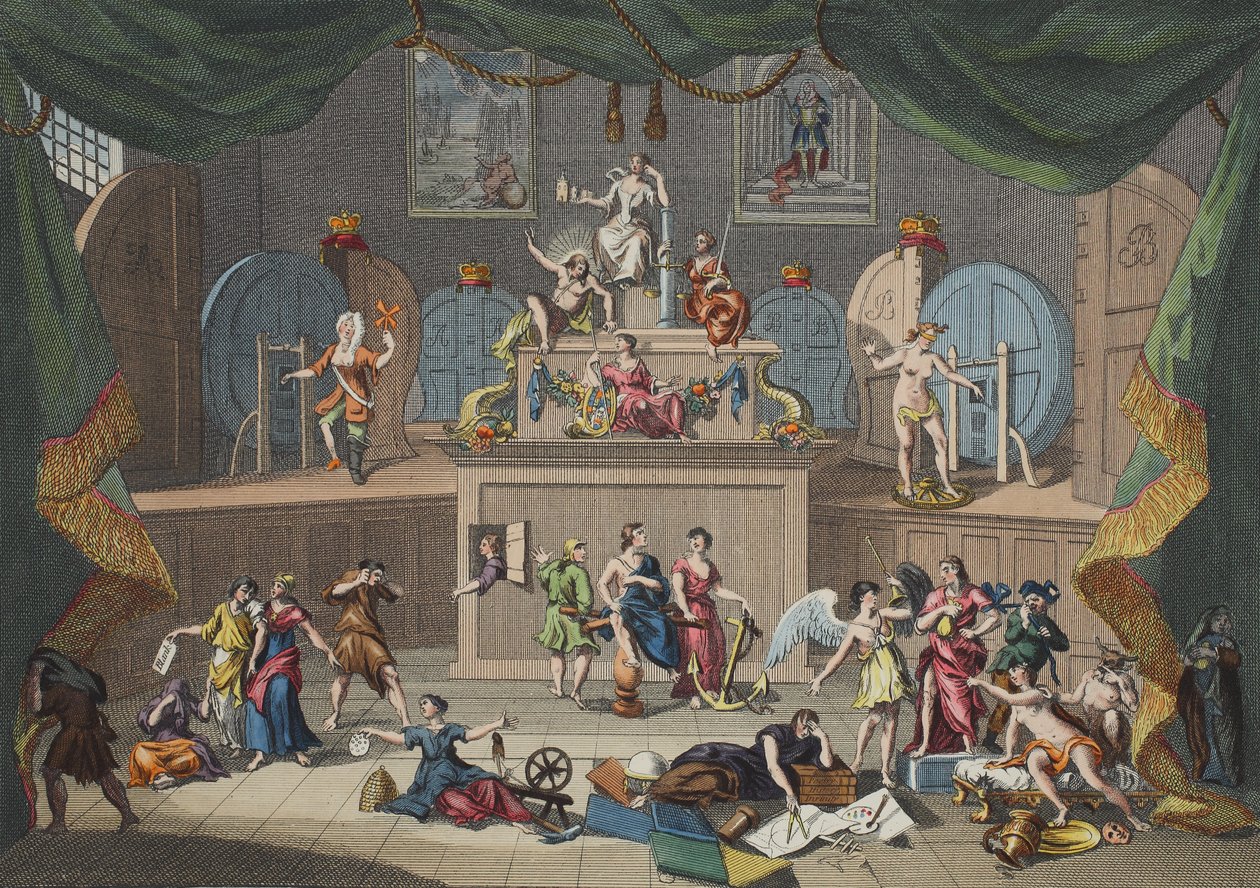 اليانصيب ، رسم توضيحي من "Hogarth Restored: The Whole Works of the William William Hogarth الشهير ، الذي نقشه توماس كوك" ، الحانة. 1812 (نقش يدوي) بواسطة وليام هوغارث