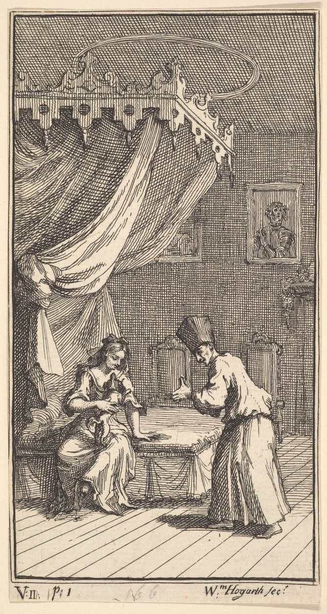 The New Metamorphosis ، اللوحة 5: Fantasio ، تحولت إلى لابدوج ، مع Donna The ... ، 1724. بواسطة وليام هوغارث
