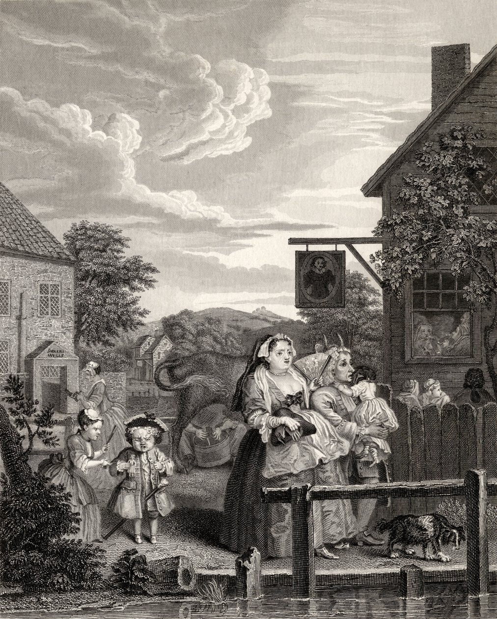 أوقات اليوم: مساء ، من "أعمال ويليام هوغارث" ، نُشر عام 1833 بواسطة وليام هوغارث