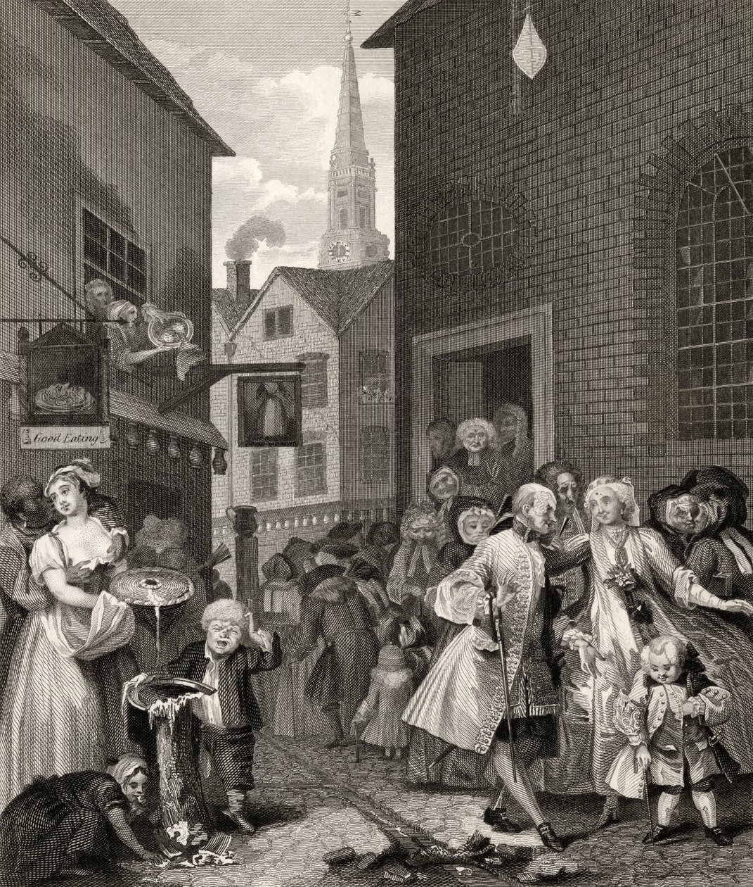 أوقات اليوم: ظهرًا ، من "أعمال ويليام هوغارث" ، نُشر عام 1833 بواسطة وليام هوغارث