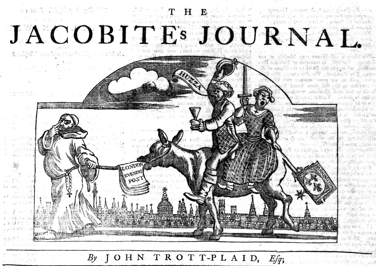العنوان: "The Jacobite&39;s Journal" ، 1748 (النقش الخشبي والحروف) بواسطة وليام هوغارث