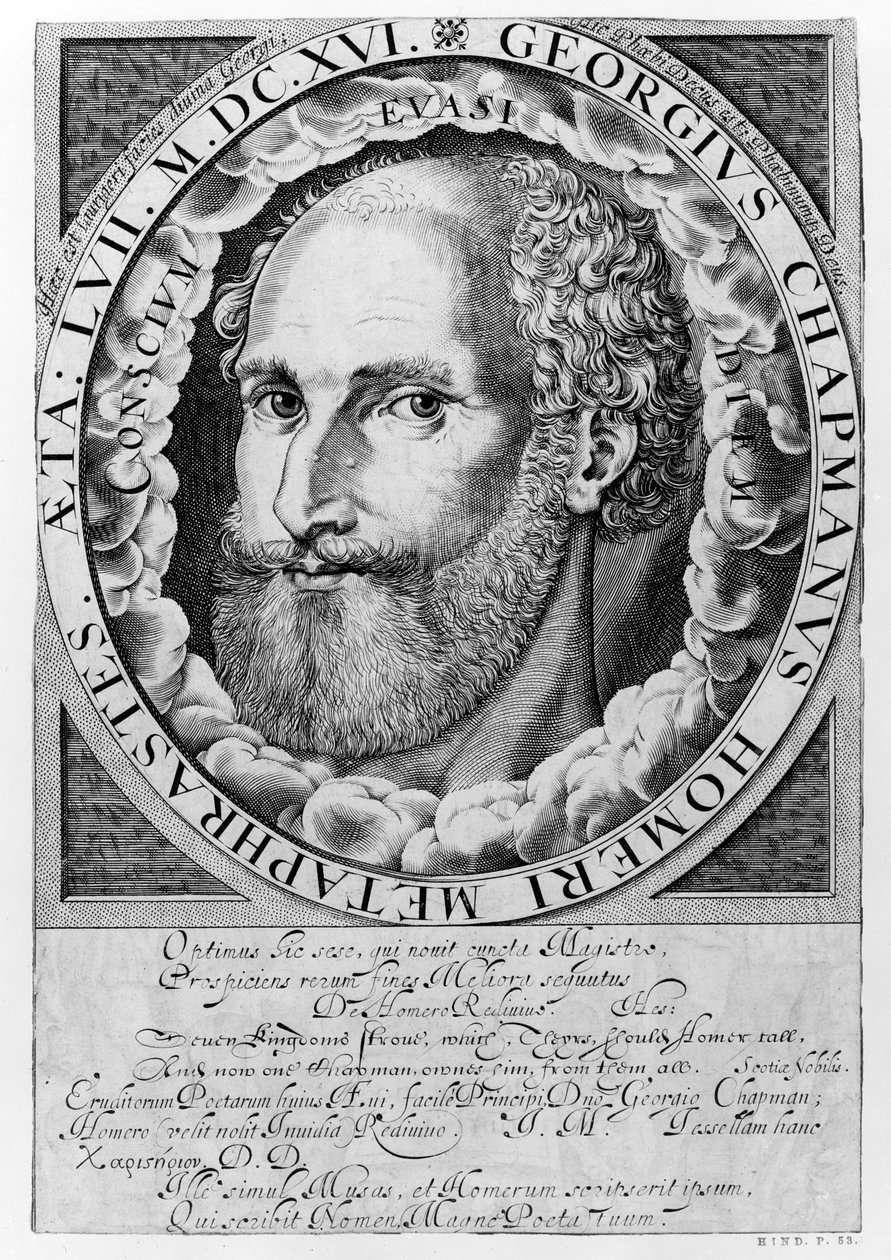 صورة لجورج تشابمان (c.1559-1634) c.1609-10 بواسطة وليام هول