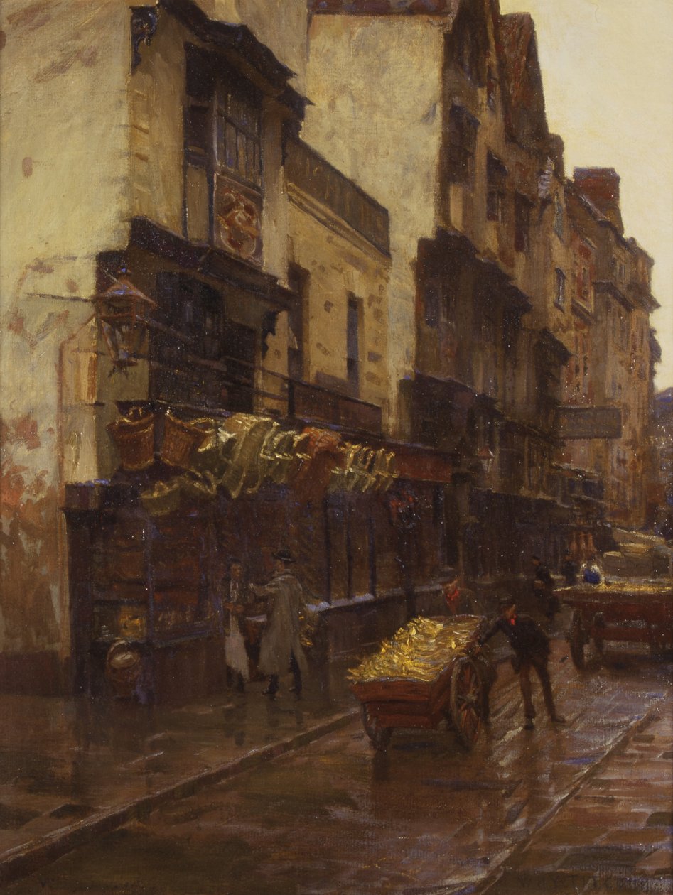 The Cradle of the Wills Tobacco Firm، Mary-le-Port Street، Bristol، c.1902 (زيت على قماش) بواسطة ويليام هولت ييتس تيتكومب