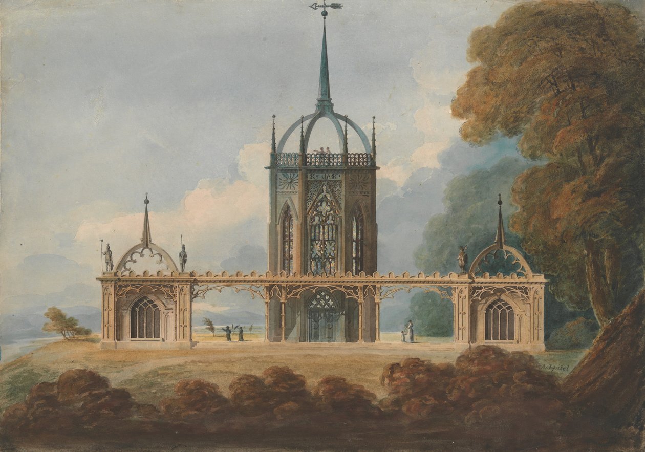 تصميم لـ Gothic Belle Vue ، كاليفورنيا. 1800. بواسطة وليام هورست أشبيتل