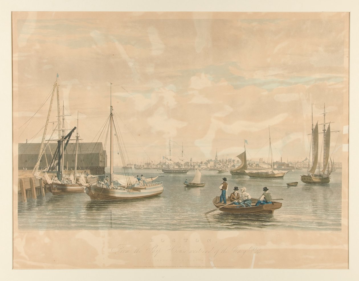 بوسطن. / From the Ship House، West End of the Navy Yard. / من بيت السفن ، الطرف الغربي للبحرية بواسطة وليام جيمس بينيت