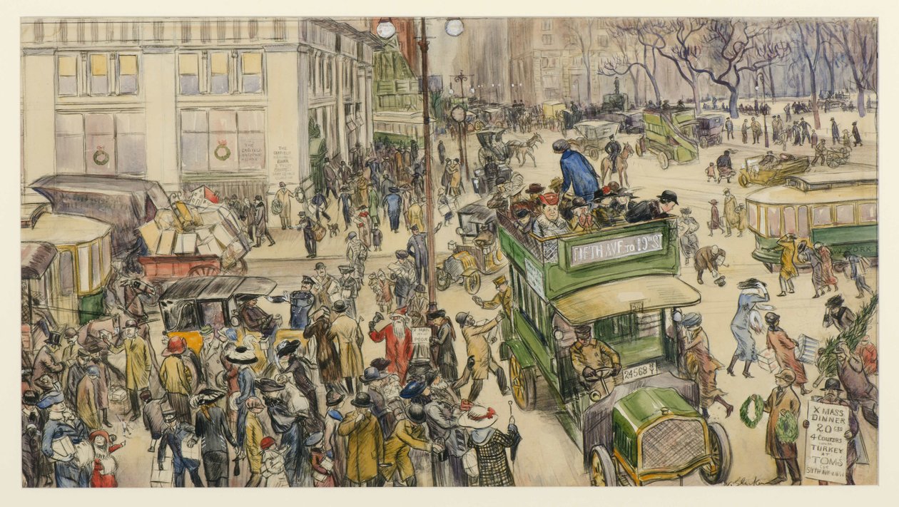 متسوقو عيد الميلاد ، ميدان ماديسون ، 1912 بواسطة وليام جيمس جلاكينز