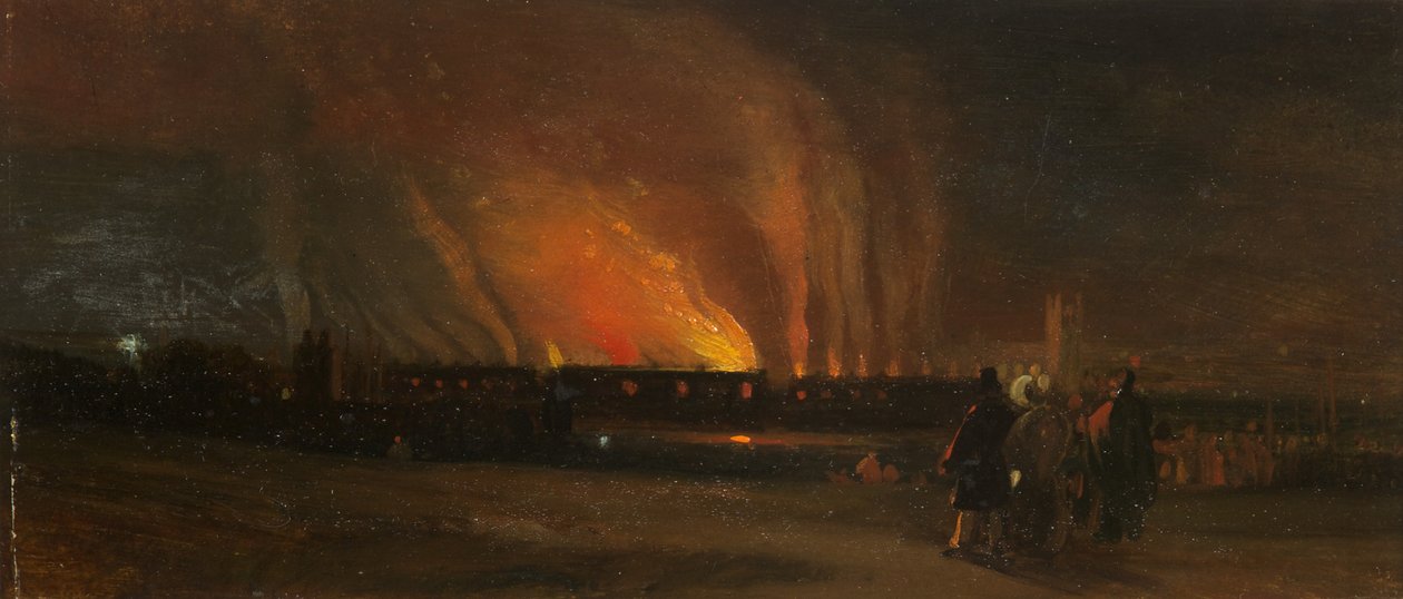 أعمال شغب بريستول: حرق نيو غول بالقرب من شارع الأمير ، حوالي عام 1831 (زيت على ورق) بواسطة وليام جيمس مولر