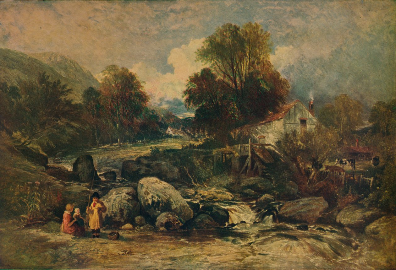 Dol-y-Garrog Mill بالقرب من Llanrwst ، Caernarvonshire ، c1844 بواسطة وليام جيمس مولر