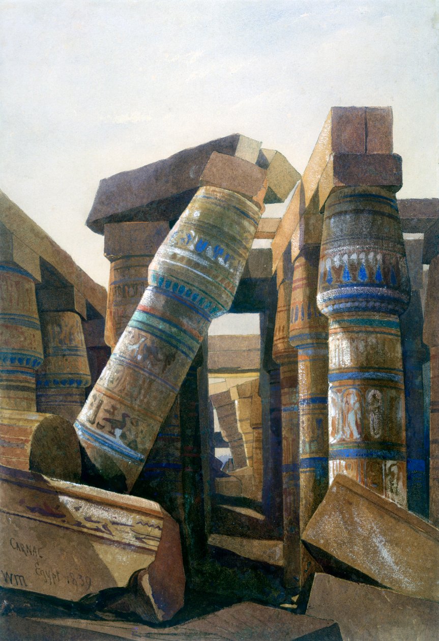 قاعة الأعمدة ، كارناك ، 1839 بواسطة وليام جيمس مولر