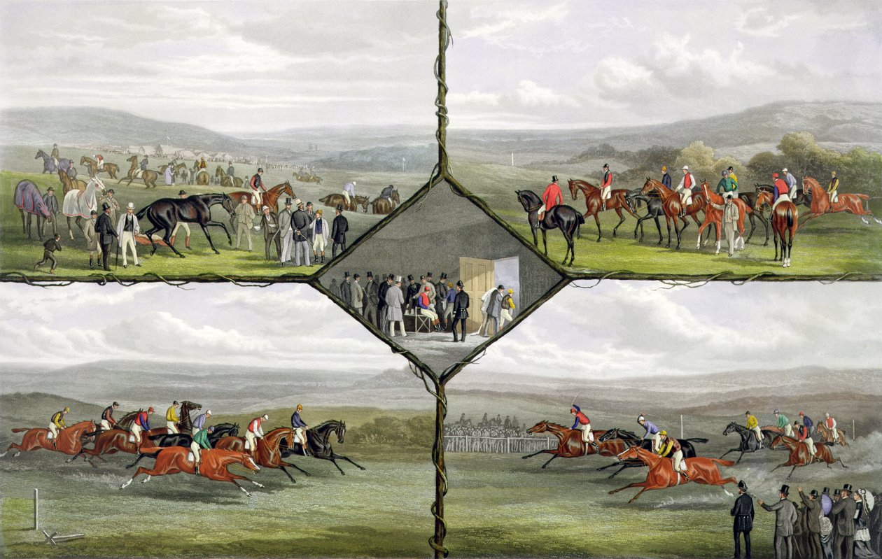 حوادث السباق ، نقشها إدوارد جيلبرت هيستر (c4343-1903) نشرها آرثر أكرمان ، 1876 (ألوان مائية) بواسطة وليام جوزيف شاير