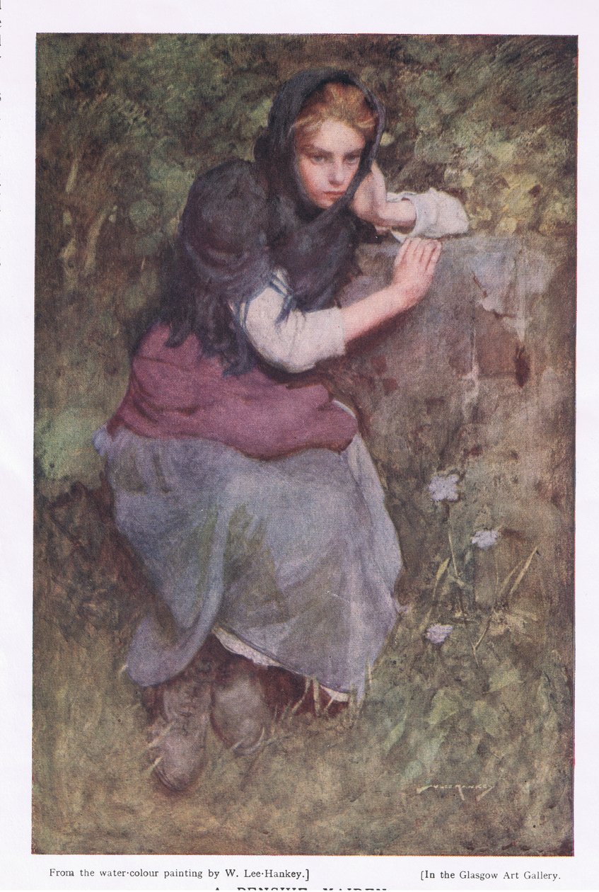 A Pensive Maid ، من "Bibby Annual" التي نُشرت في عام 1916 (لون ليثو) بواسطة وليام لي هانكي