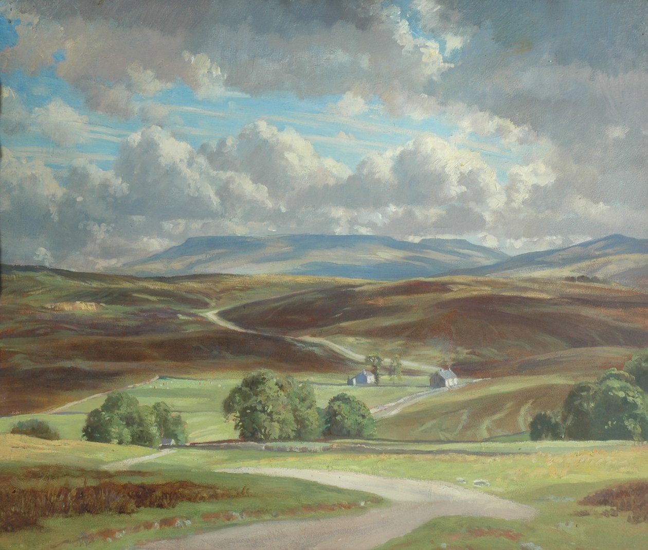 Newbiggin Moor and Wild Boar Fell (زيت على قماش) بواسطة وليام ليونيل وادينجتون