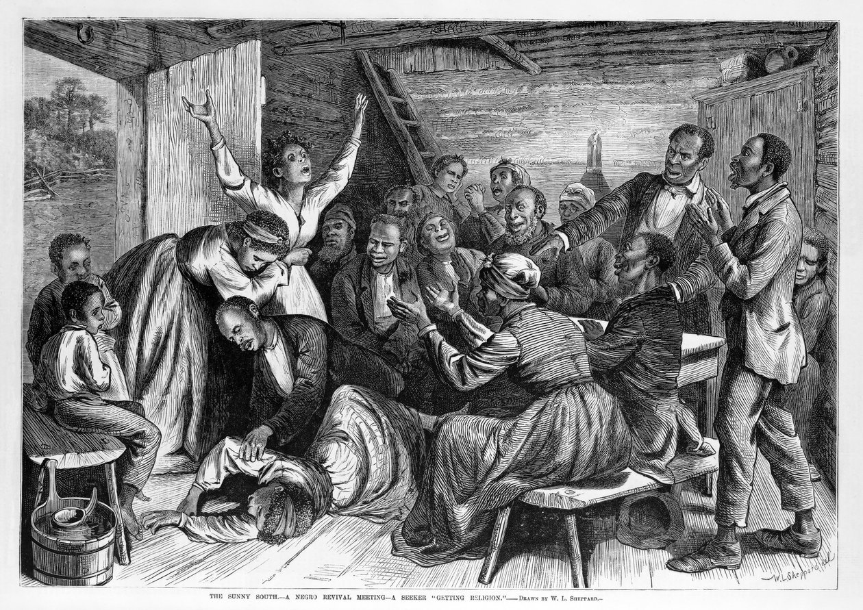 صني الجنوب - اجتماع إحياء - طالب "الحصول على الدين" ، حانة. 1873 بواسطة وليام لودلو شيبرد