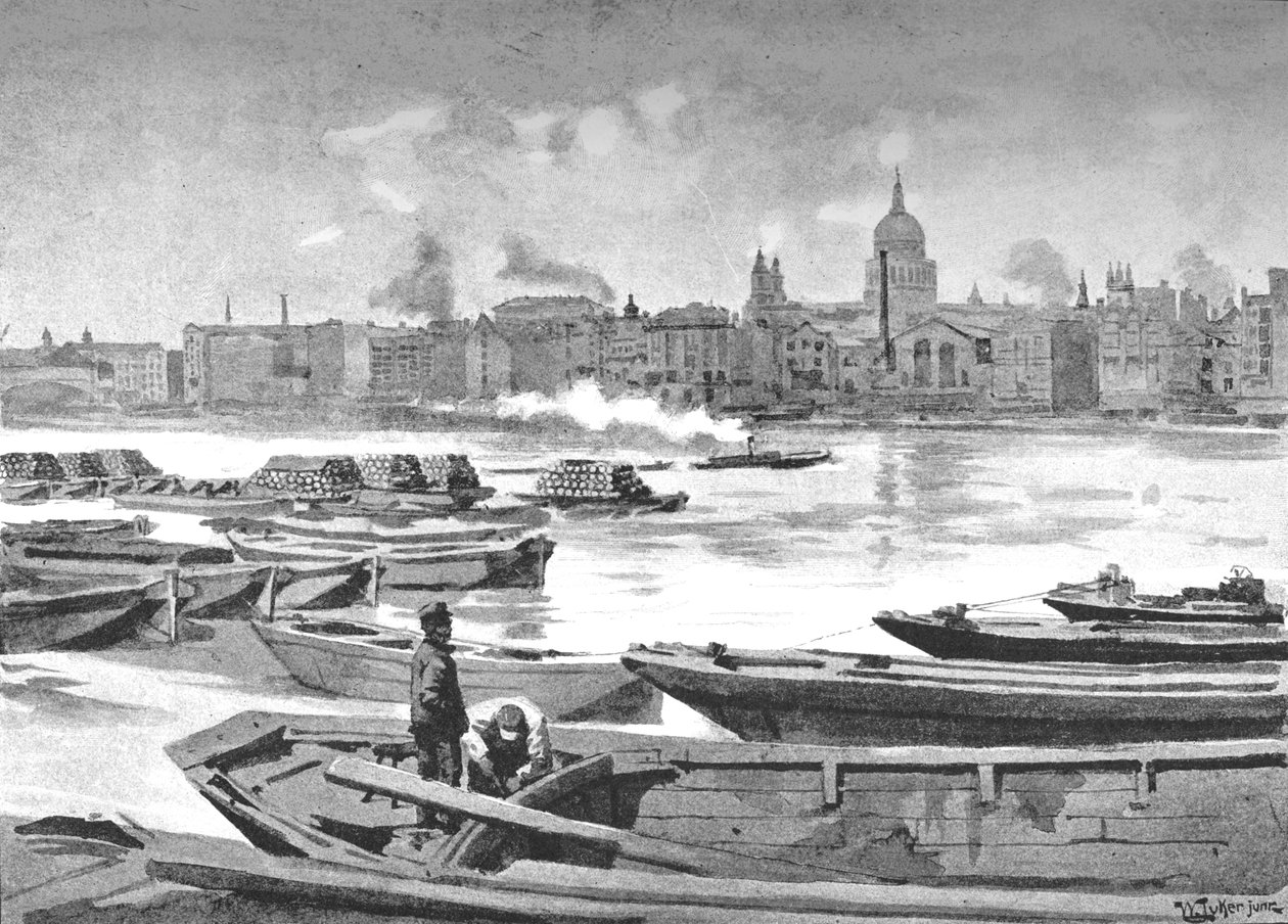 كاتدرائية القديس بولس من الضفة الجنوبية لنهر 1891 بواسطة وليام لوكير
