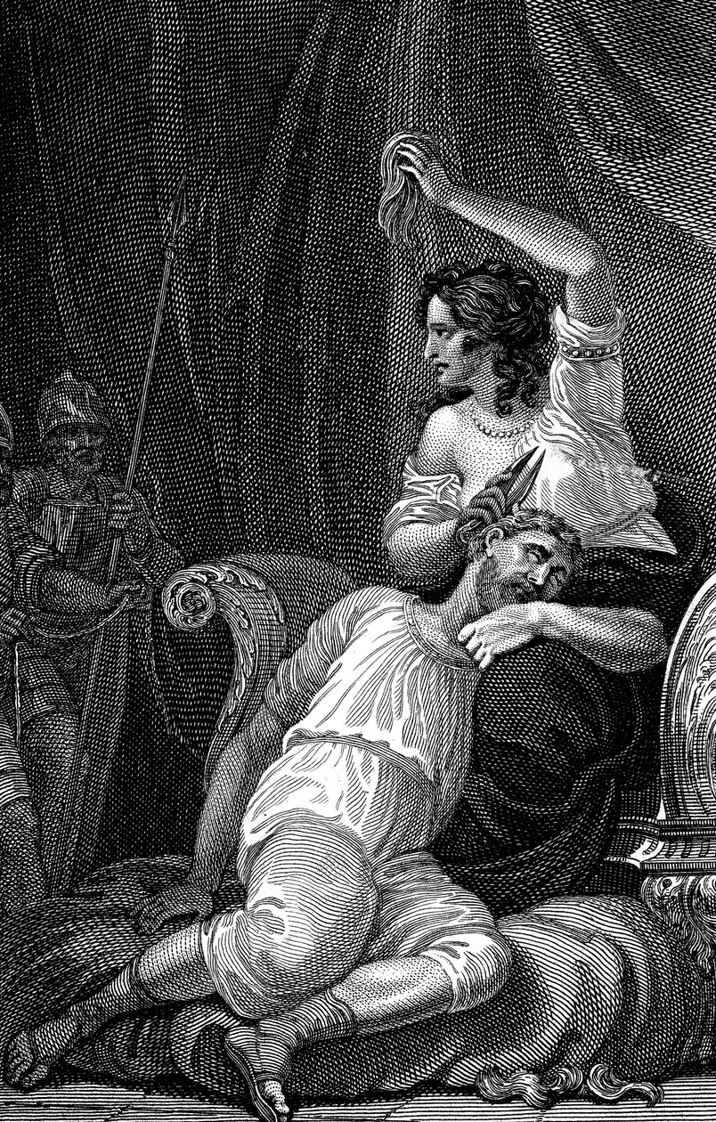 دليلة تقص شعر سامسون ، مما يزيل قوته ، 1820 بواسطة وليام مارشال كريج