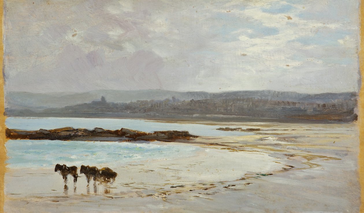 Beach at Low Tide: Evening بواسطة وليام ماثيو هيل