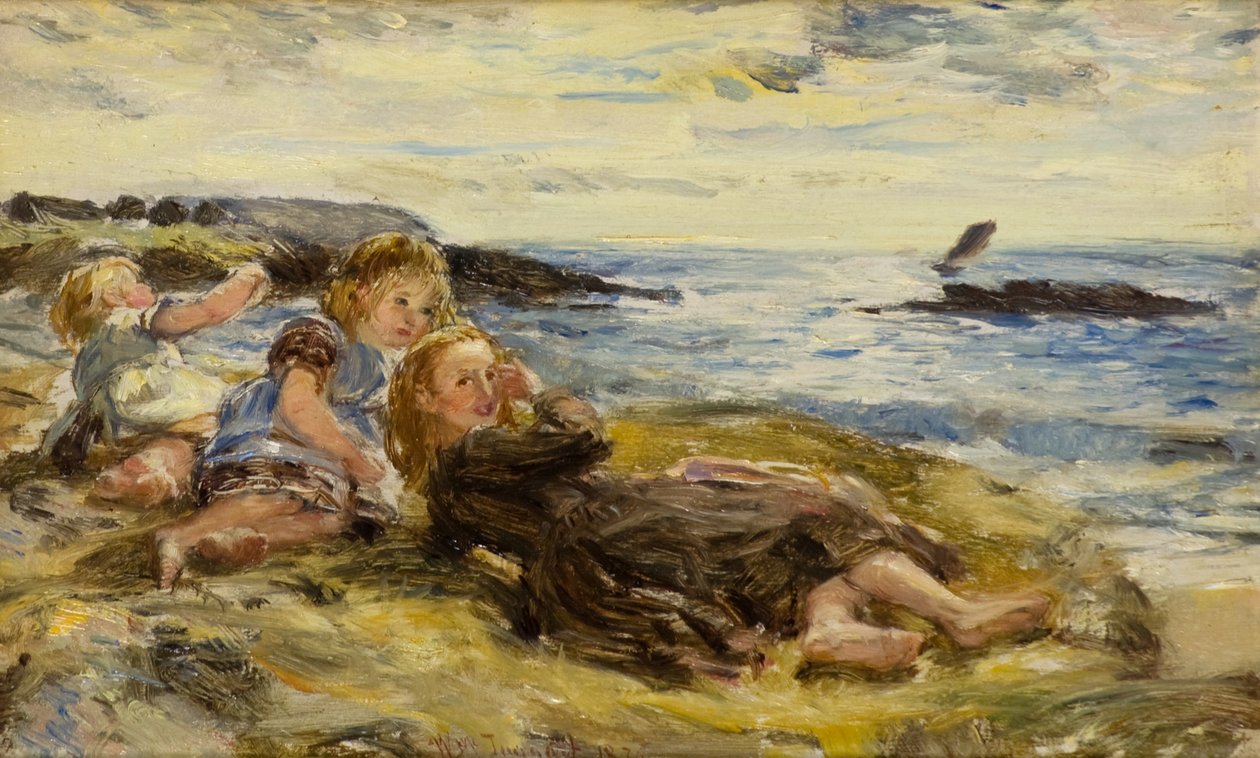 أطفال على شاطئ البحر ، Machrihanish بواسطة وليام مكتاغارت