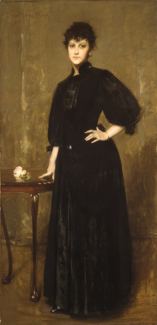 Dame in schwarz بواسطة وليام ميريت تشيس