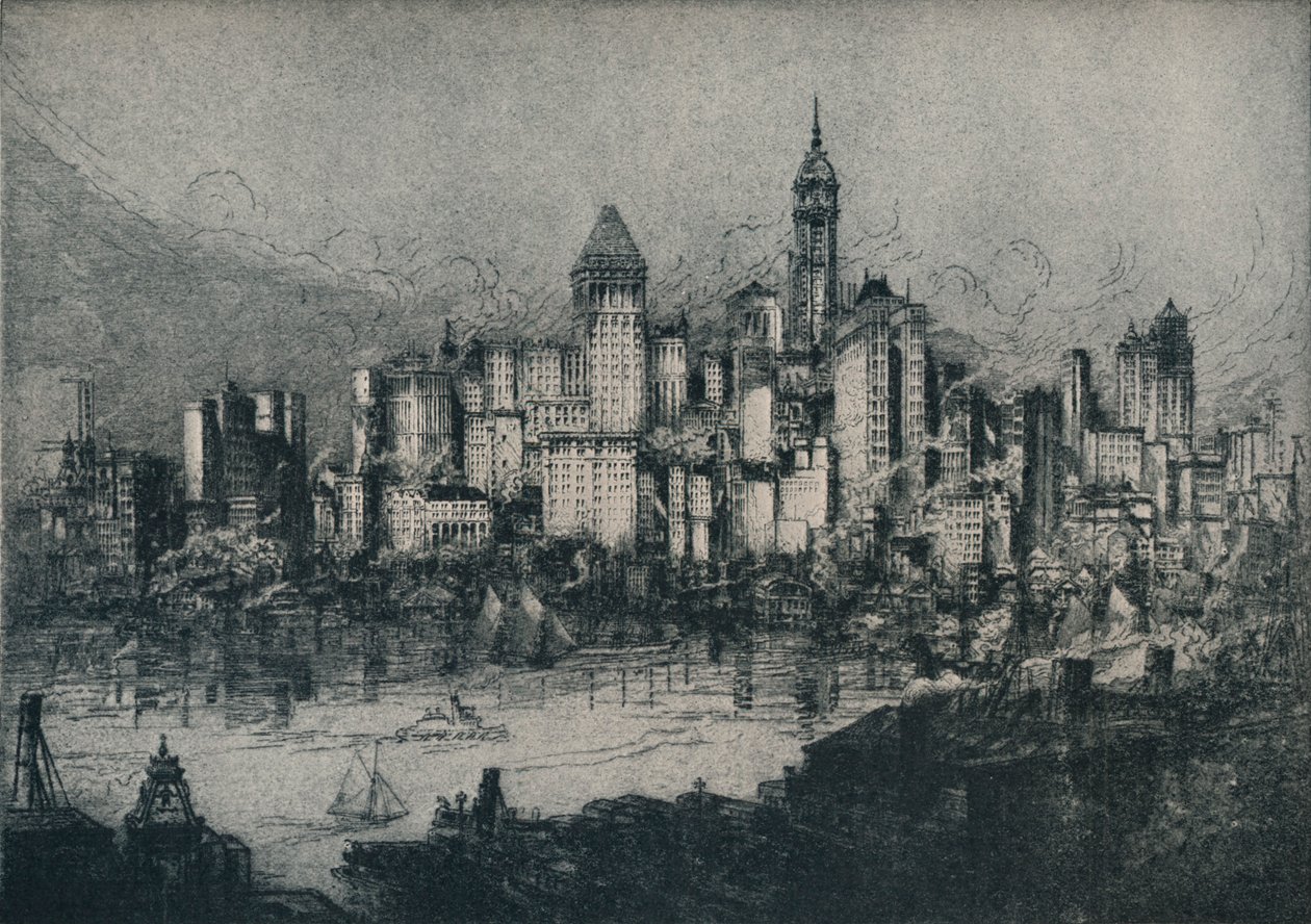 نيويورك من بروكلين ، c1913 بواسطة وليام مونك