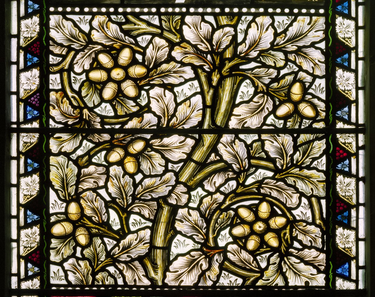 كيركالدي أولد كيرك ، موريس وشركاه ، ويليام موريس ، Acorns & Oak Leaves ، 1886 بواسطة وليام موريس