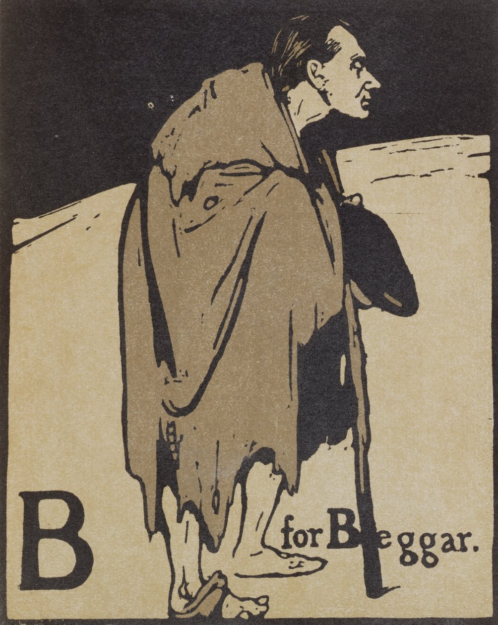 B للمتسول ، رسم توضيحي من "An Alphabet" ، نشره William Heinemann بواسطة وليام نيكلسون