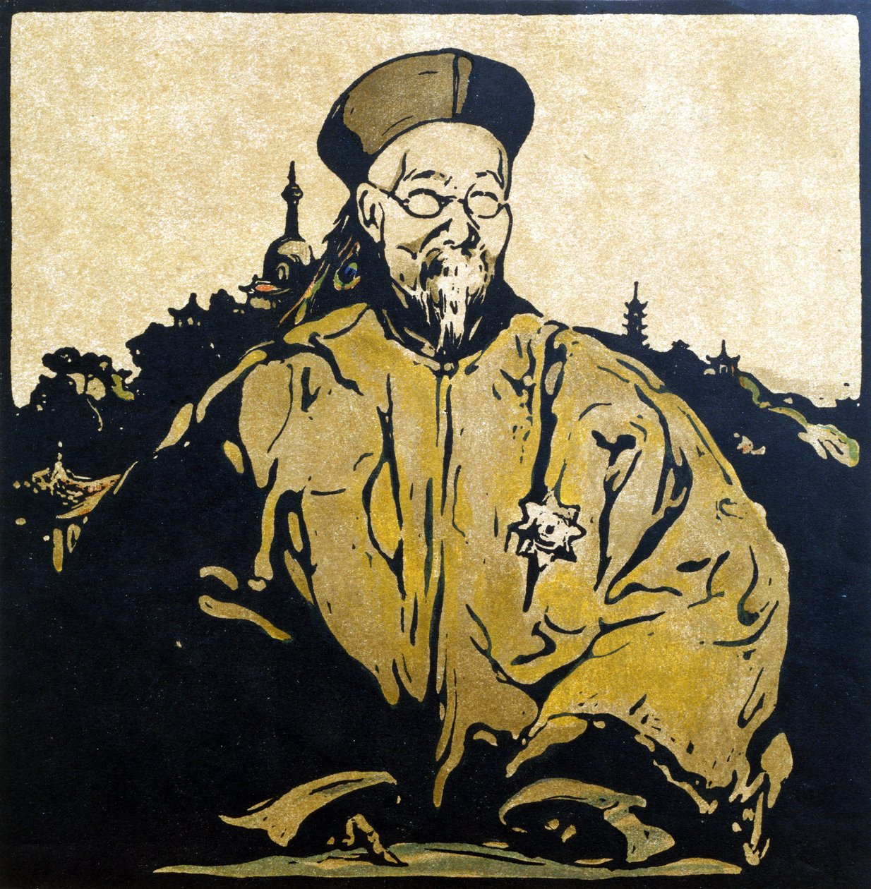 رسم توضيحي لي هونغ تشانغ (1823-1901) من "اثنا عشر صورة - السلسلة الثانية" ، نُشر عام 1899 (قالب خشبي ملون يدويًا) بواسطة وليام نيكلسون