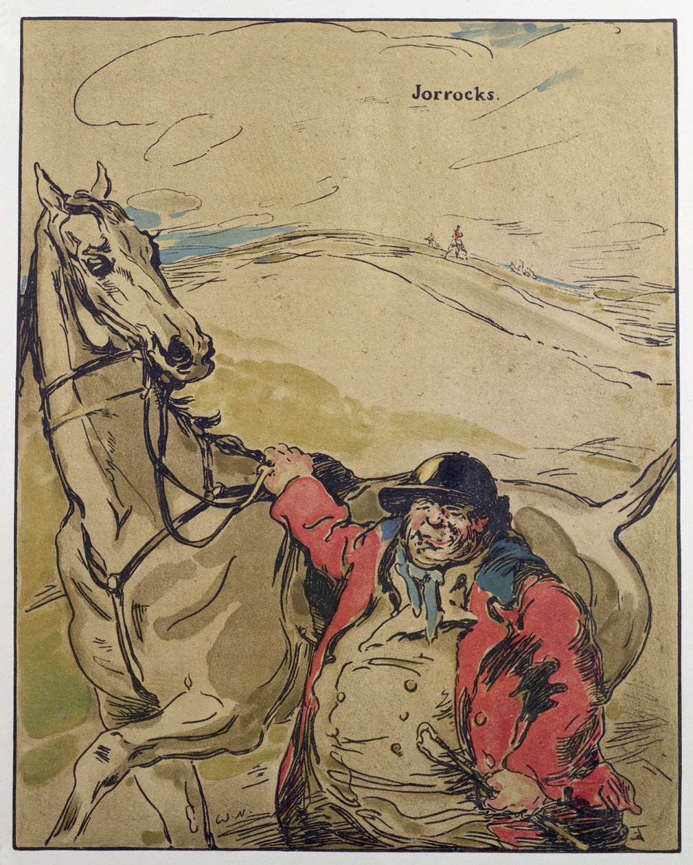 السيد جوروكس، رسم توضيحي من كتاب "شخصيات رومانسية"، نُشر لأول مرة عام 1900 (ليثو ملون) بواسطة وليام نيكلسون