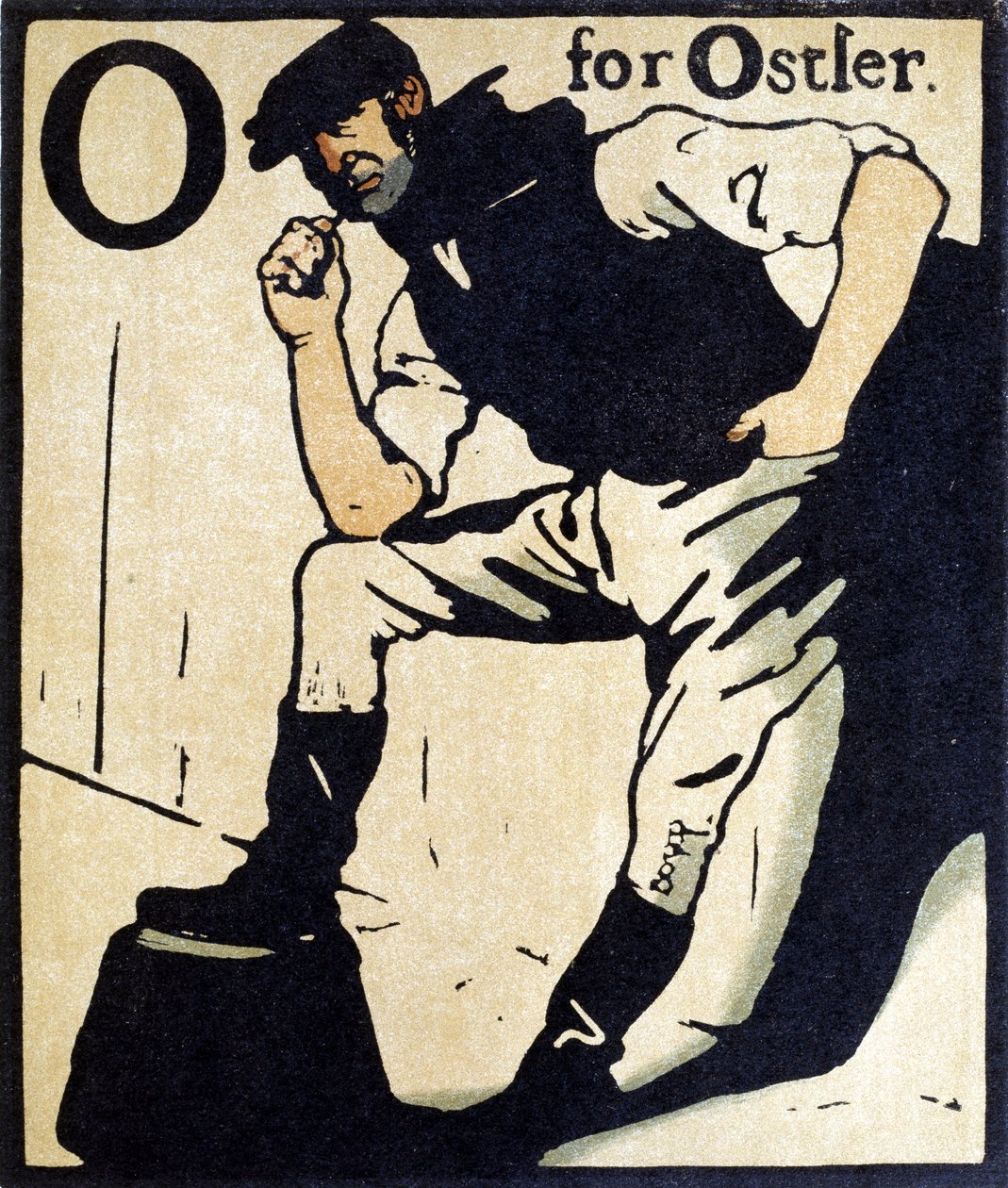O لـ Ostler ، رسم توضيحي من "An Alphabet" ، نشره William Heinemann بواسطة وليام نيكلسون