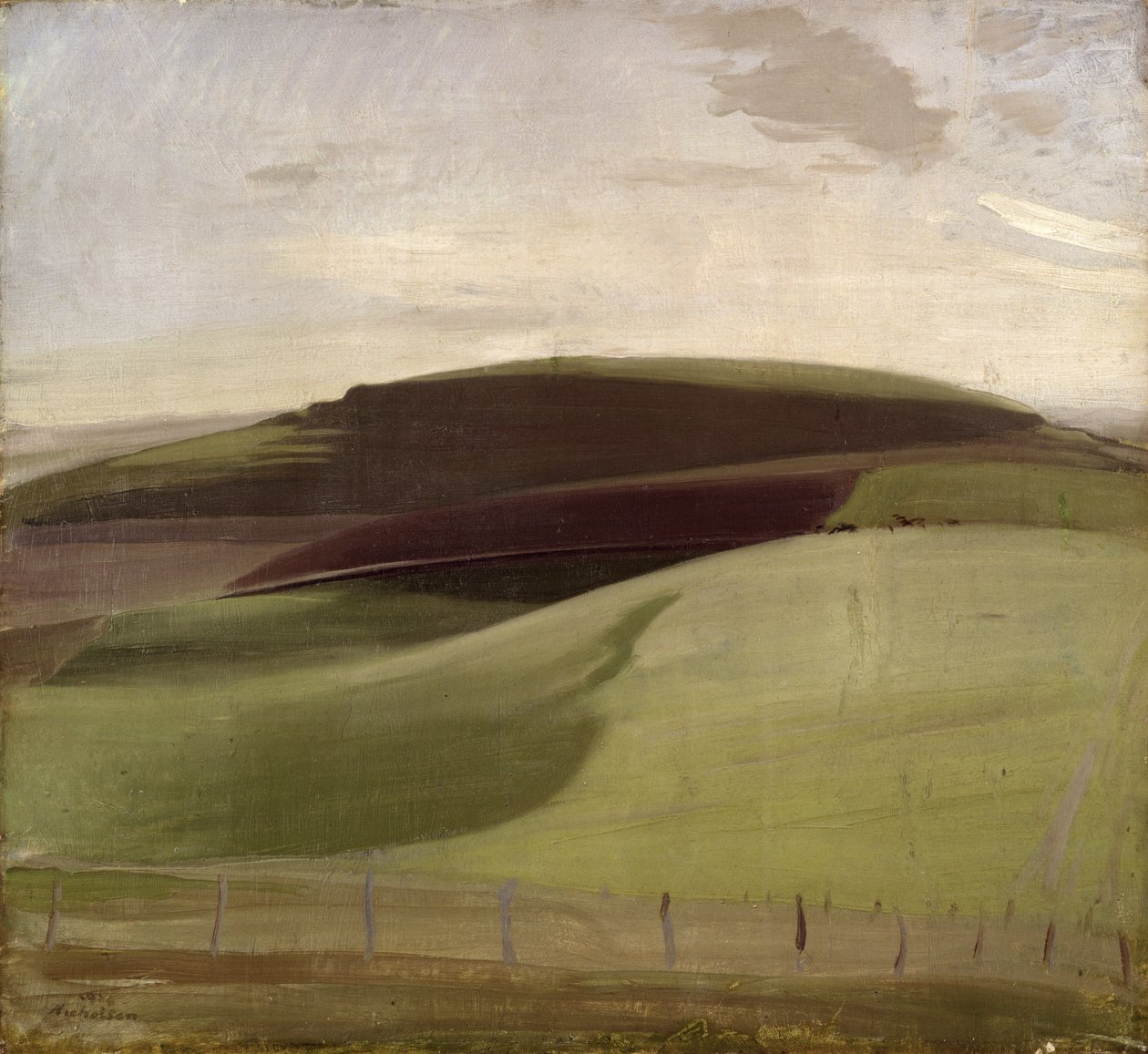On the Downs (Wiltshire Landscape) 1924 (زيت على قماش) بواسطة وليام نيكلسون