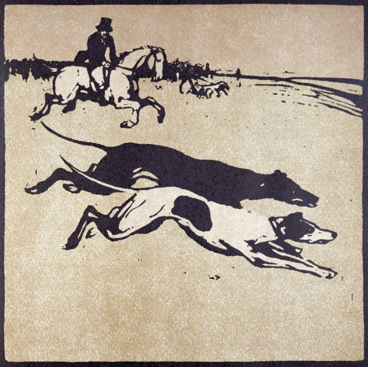 شهر فبراير: Hare Coursing ، من "An Almanac of Twelve Sports" ، مع كلمات لروديارد كيبلينج ، نشرها لأول مرة ويليام هاينمان بواسطة وليام نيكلسون