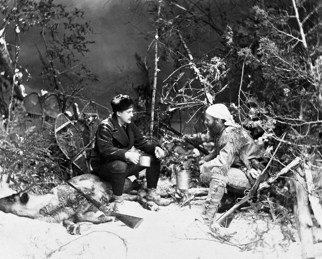 Life of the Trapper in Canada, photo by Nottman, circa 1890. بواسطة وليام نتمان
