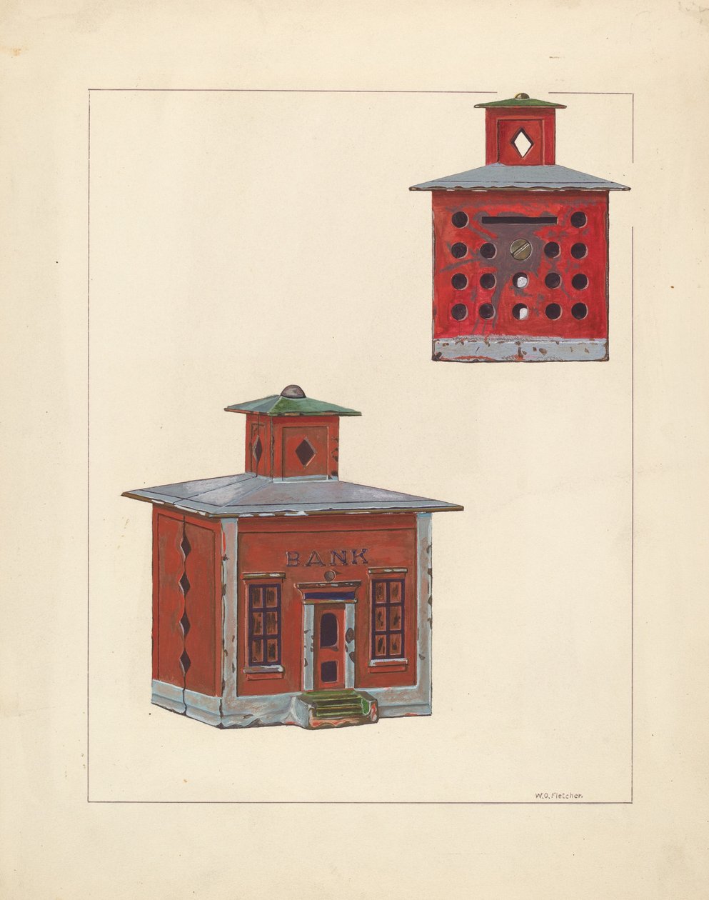 ريد سكول هاوس بنك ، ج. 1937. بواسطة وليام أو. فليتشر