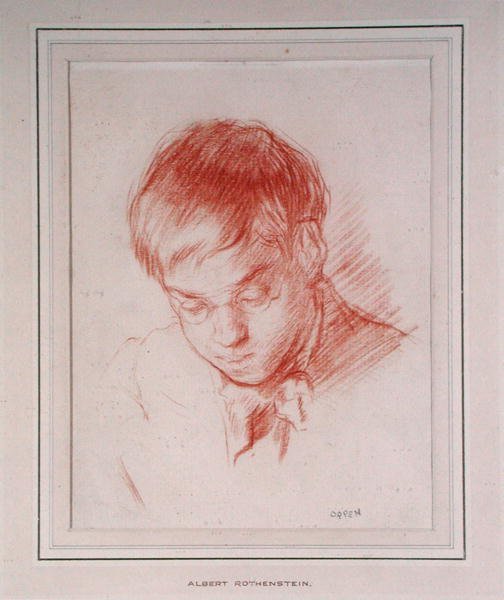 صورة ألبرت روثنشتاين (روثرستون) (1881-1953) 1899 (قلم رصاص أحمر على ورق) بواسطة وليام أوربن