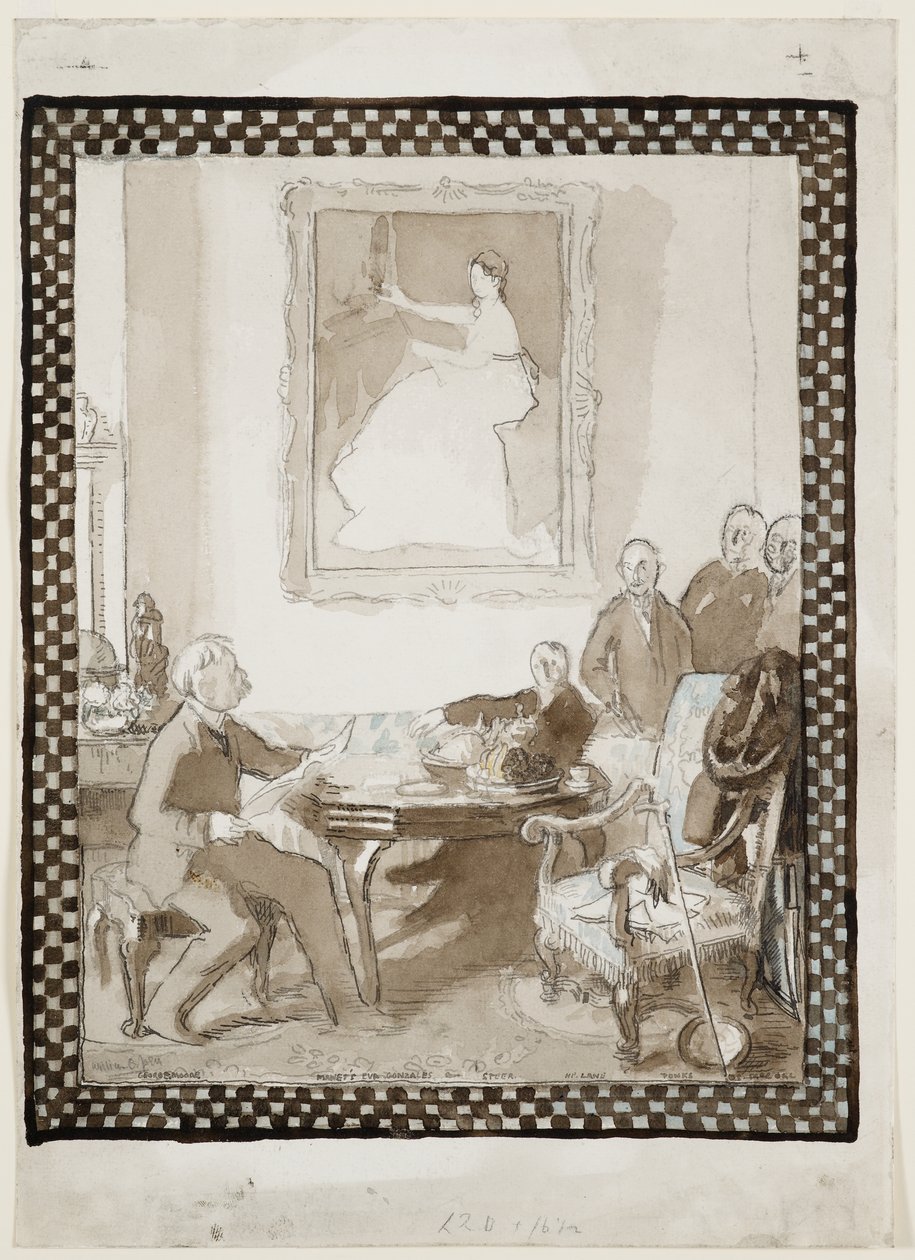 دراسة للوحة الزيتية "تحية مانيه" ، حوالي 1906 (ألوان مائية ، حبر ، طباشير وقلم رصاص على ورق) (انظر أيضًا 63015) بواسطة وليام أوربن