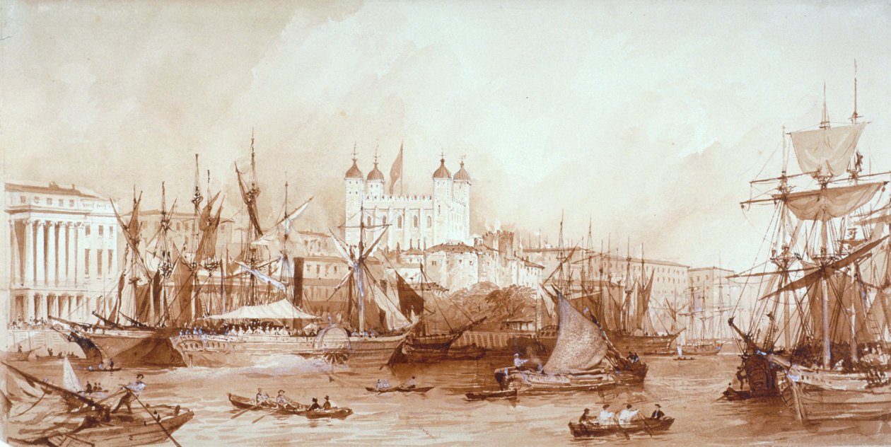برج لندن ، ستيبني ، لندن ، c1840 بواسطة وليام باروت