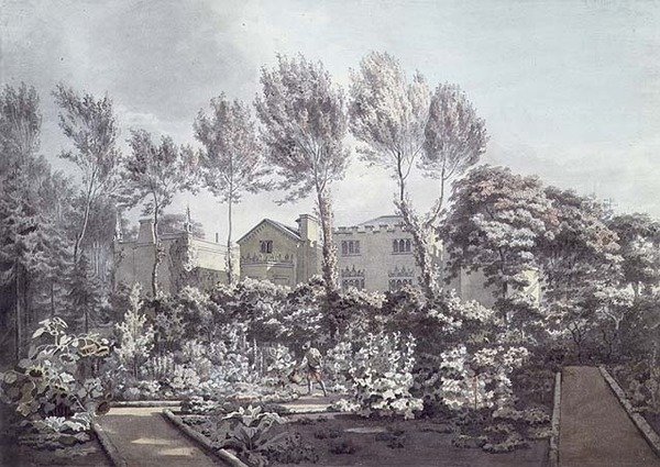 الحديقة في ستروبيري هيل ، حوالي عام 1780 (ألوان مائية على ورق) بواسطة وليام بارس