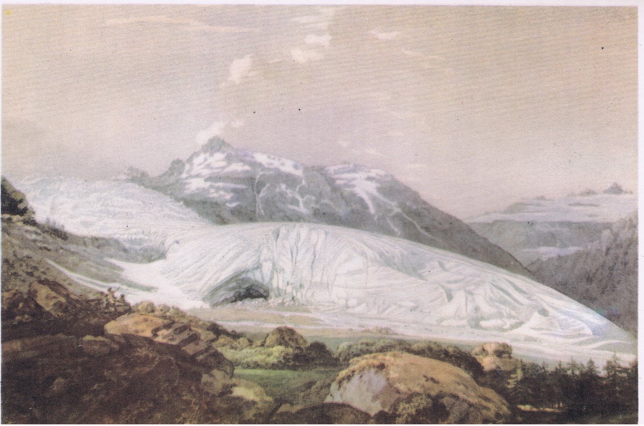 منظر لجبل فوركا مع نهر الرون الجليدي ، من المغامرة البريطانية التي نشرتها كولينز ، 1947 بواسطة وليام بارس