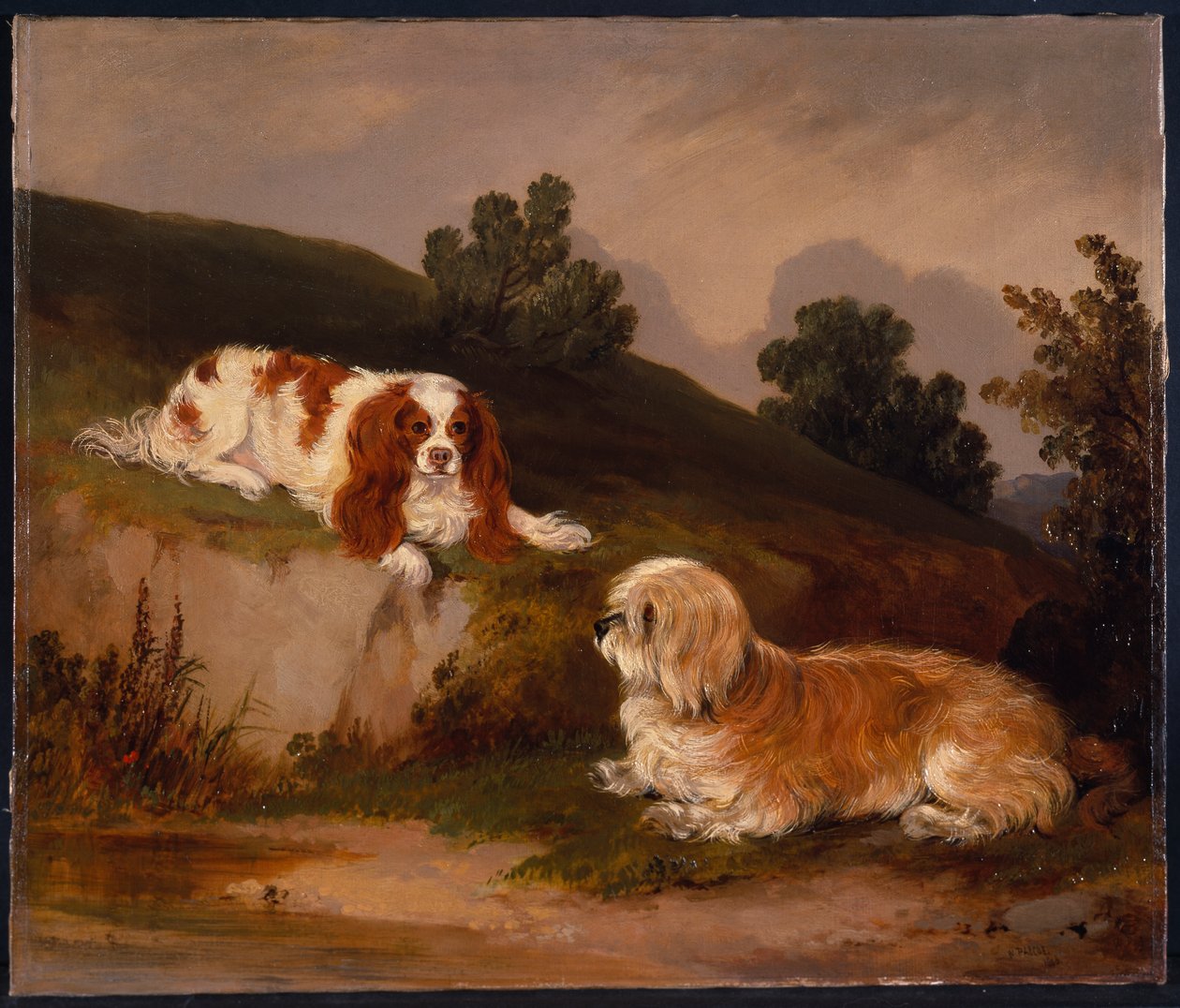 Landscape with spaniel and terrier بواسطة وليام باسكو