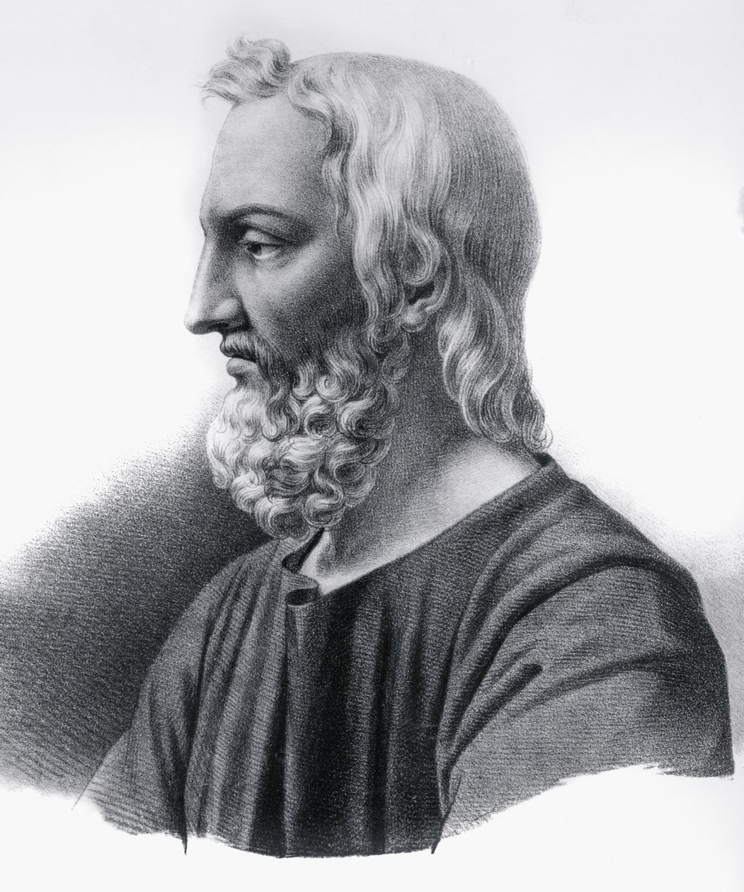 Portrait of Pedanius Dioscorides (circa 40-circa 90), Greek physician, botanist and pharmacist, engraving بواسطة الكسندر جبرائيل (بعد) ديكامبس