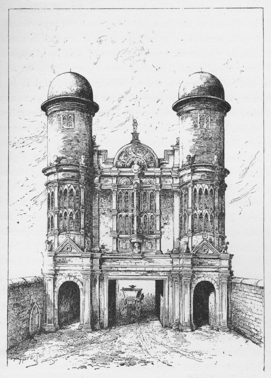 بوابة شارع الملك ، وستمنستر ، هدمت 1723 ، c1897 بواسطة وليام باتن