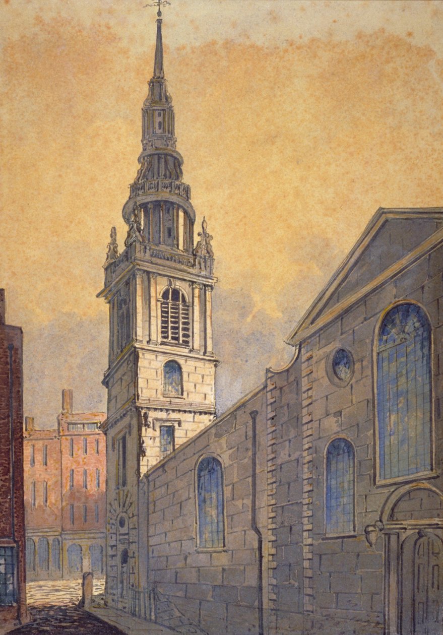 كنيسة القديسة ماري لو بو من Bow Churchyard ، مدينة لندن ، c1815 بواسطة وليام بيرسون