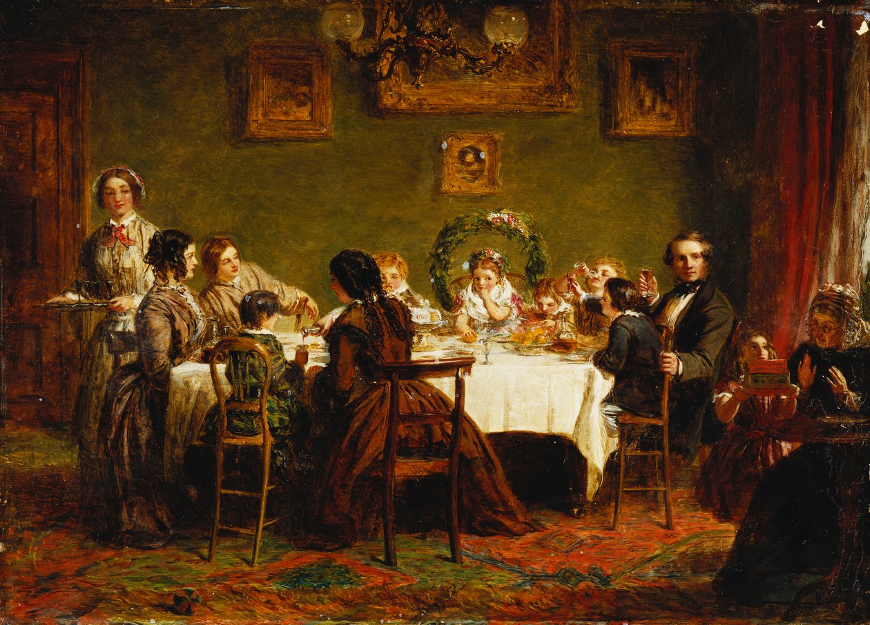 رسم تخطيطي لـ "العديد من عوائد اليوم السعيدة" ، ج. 1856 (زيت على ظهر السفينة) بواسطة وليام باول فريث