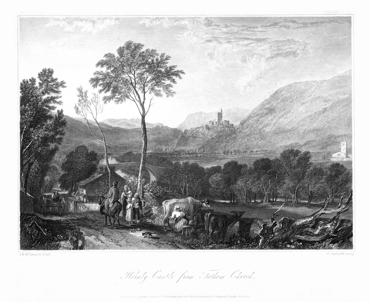 قلعة هورنبي من كنيسة تاثام ، c1822. بواسطة وليام رادكليف