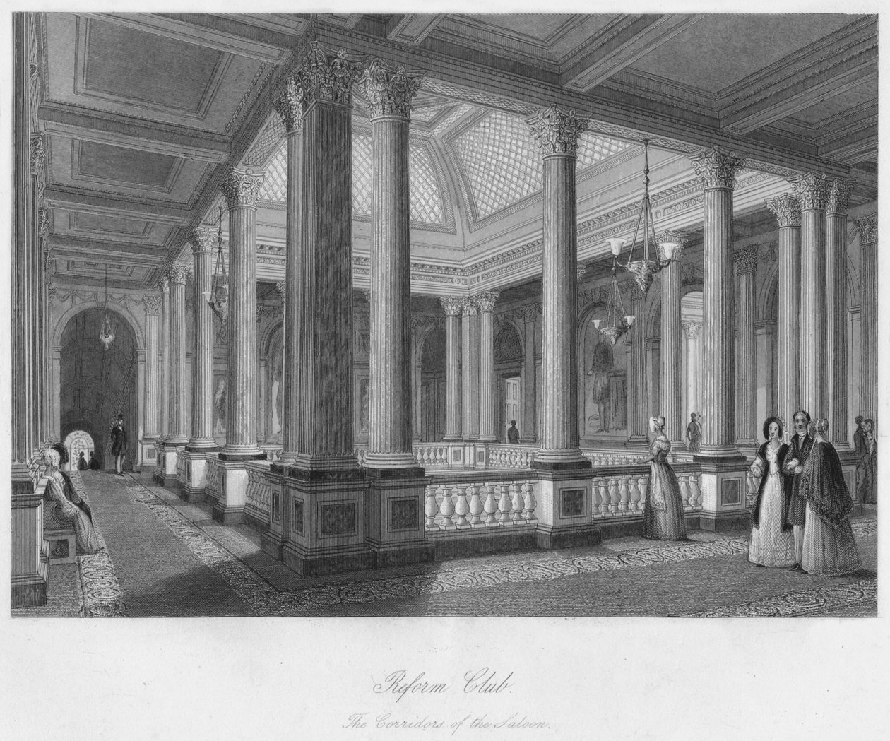 نادي الإصلاح. ممرات الصالون ، c1841 بواسطة وليام رادكليف