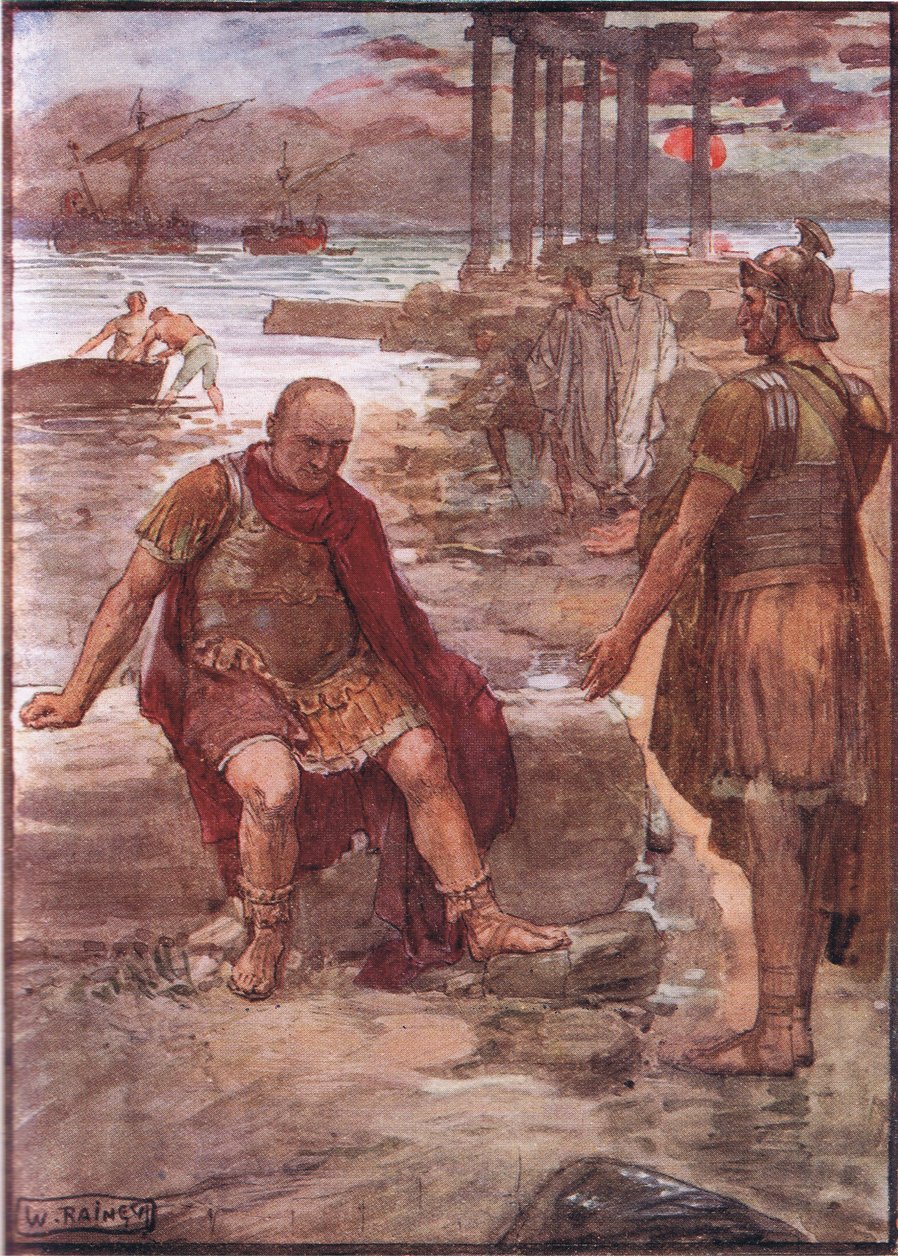 ماريوس المنفي وسط أنقاض قرطاج ، من Plutarch Lives التي نشرتها TC & EC Jack Ltd بواسطة وليام ريني