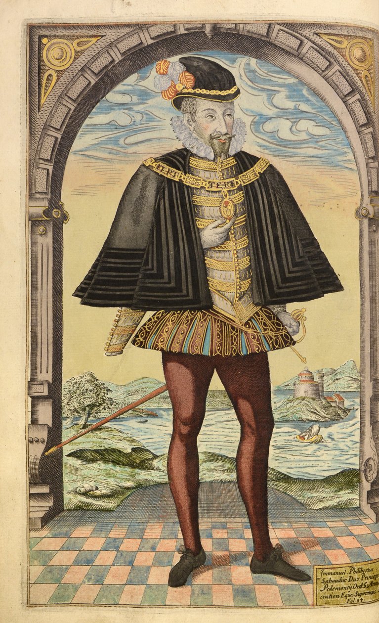 Emmanual Philibert ، دوق سافوي ، من Honor Military ، و Civill ، William Segar ، حانة. روبرت باركر ، لندن ، 1602 (نقش ملون باليد) بواسطة وليام روجرز